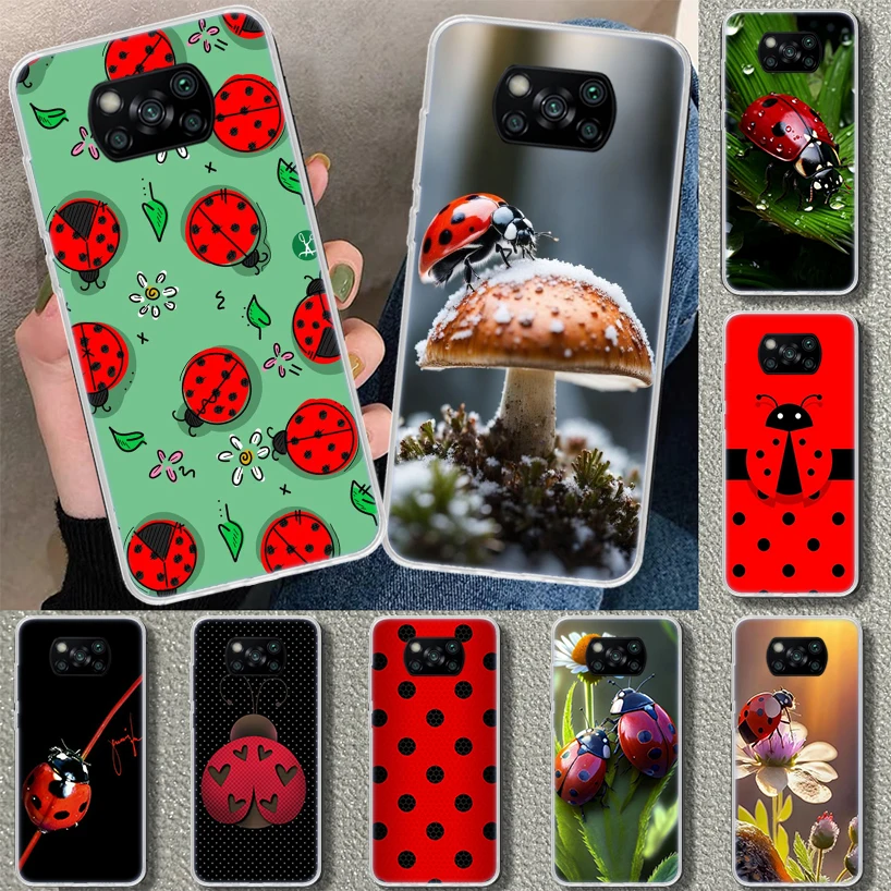 Insect Seven-Star ladybug Phone Case Cover for Xiaomi Poco X6 X5 X4 X3 Nfc F6 Pro F5 F4 Gt F3 F2 F1 M5S M5 M4 M3 M2 Art Coque X5