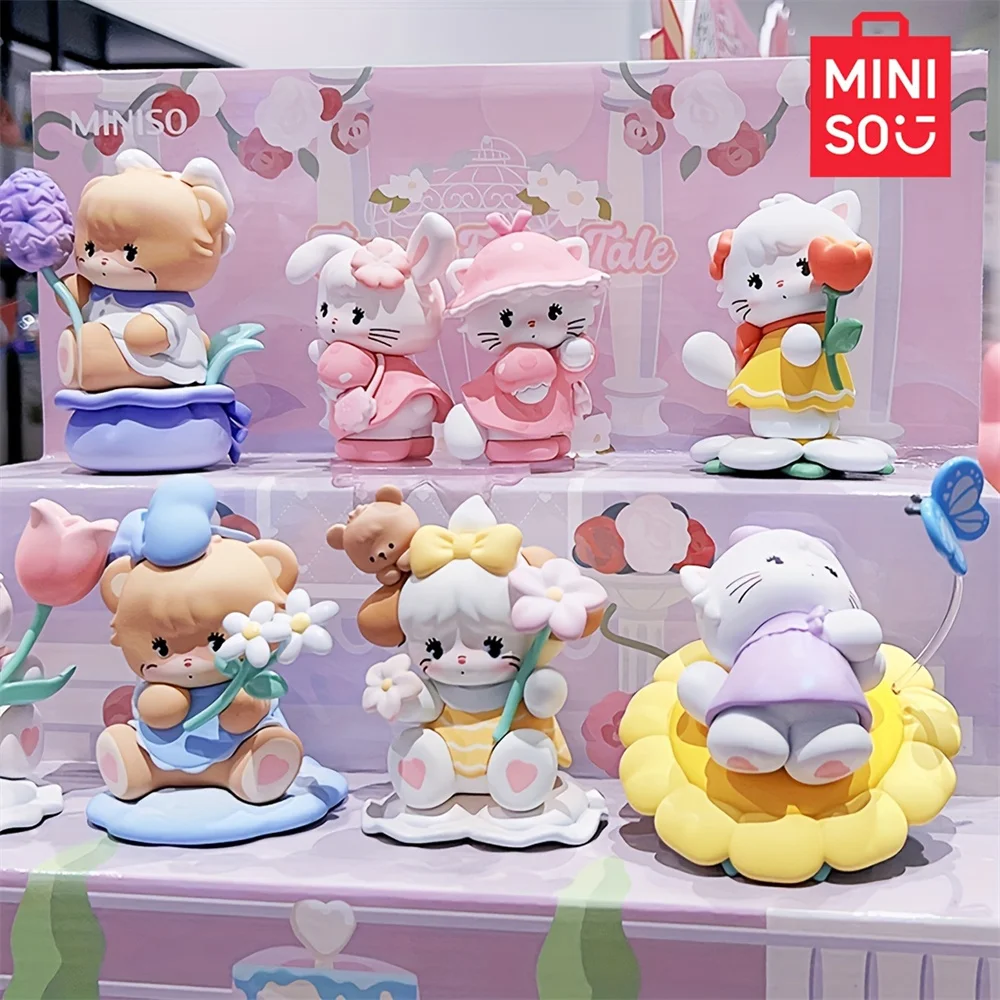 MINISO Mikko Flower Series Blind Box Figure Model Random Design Box Toy Collectible Toy for Home Decor Birthday Gifts