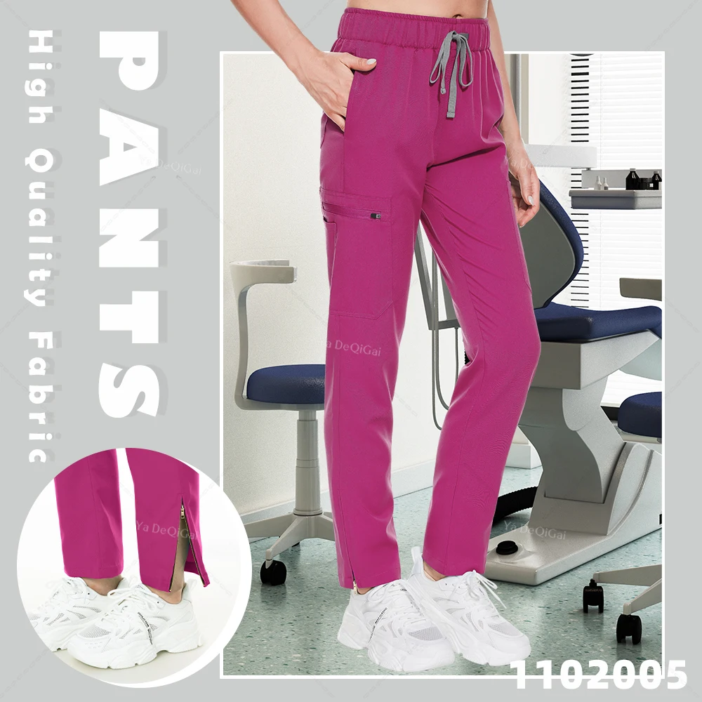 Blue Multicolor Medical Scrub Lab Beauty Salon Spa Work Trousers Jogging Pants Nurse Clinical Uniform Bottoms