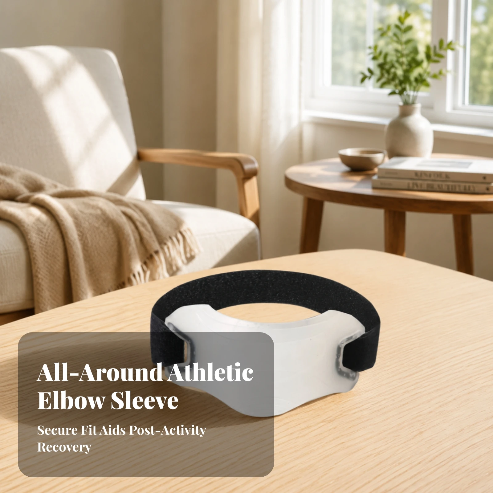 Elbow Brace with Hook-and-Loop Straps Flexible Elbow Wrap Skin-Friendly Long-Lasting for Athletes, Sports, Workouts