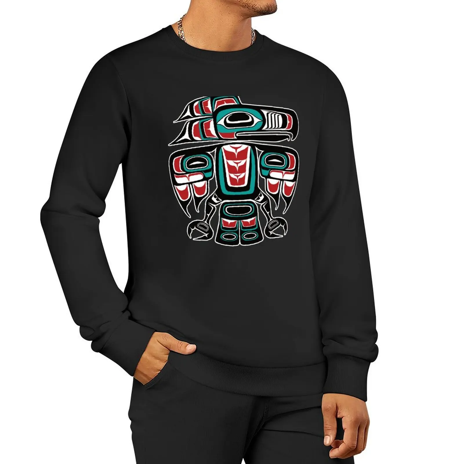 

Haida Tlingit Native Raven Totem Sweatshirt men's sweat-shirt set tracksuit men clothing new sweatshirt