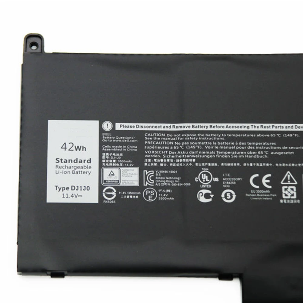 بطارية كمبيوتر محمول جديدة وأصلية DJ1J0 11.4V 42Wh لأجهزة Dell Latitude 12 7280 7290 13 7380 7390 14 7480 7490 3-Cell