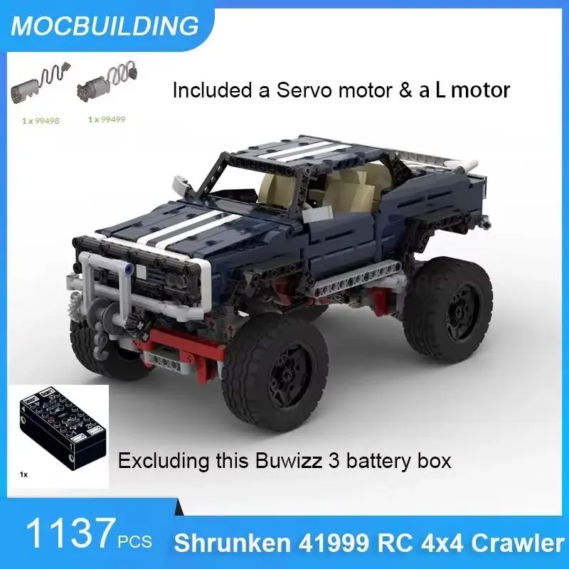 

Truck Model Shrunken 41999 RC 4x4 Crawler MOC Building Blocks DIY Assemble Bricks Transportation Toys Gifts with Motors 1137PCS