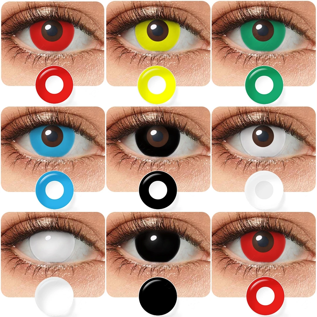 Lentes de Contacto MAGISTER Halleoween, Lentes de Contacto Negras para Cosplay, Lentes de Contacto para Ojos, Maquillaje de Fiesta, Lentes de Contacto de Color Manson, Lentes Anuales