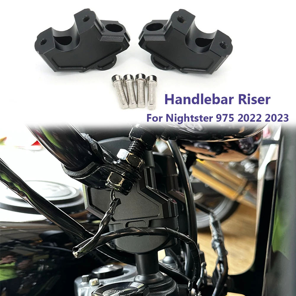 FOR Harley Nightster 975 RH975 RH 975 2022 2023 2024 NEW Motorcycle Asseccories Black Handlebar Riser Fat HandleBars Clamp