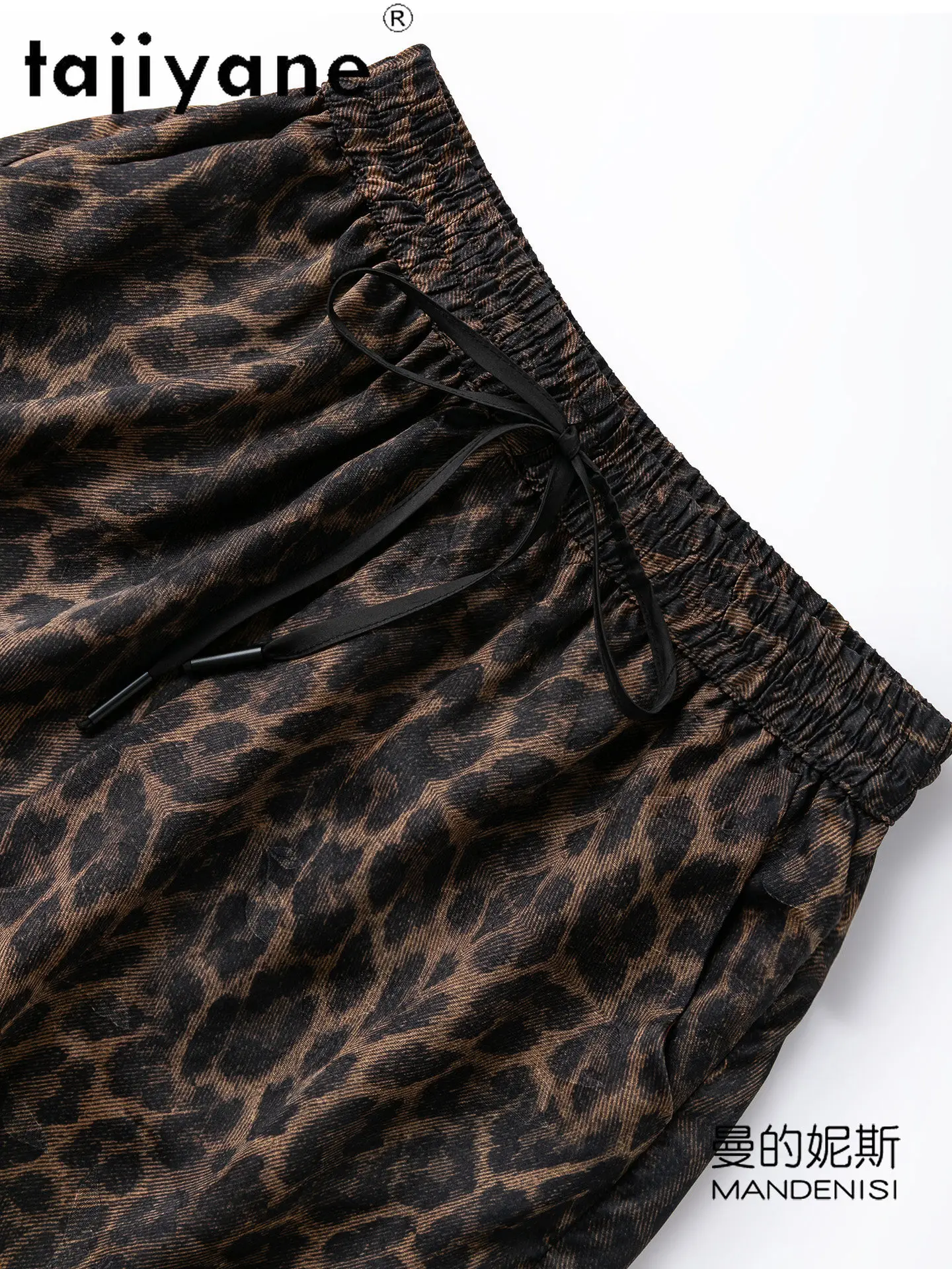 TAJIYANE 100% Mulberry Silk Shorts Woman Summer Leopard Print Shorts Xiangyun Sha Short Pants Women Clothing 2026 Шорты Женский