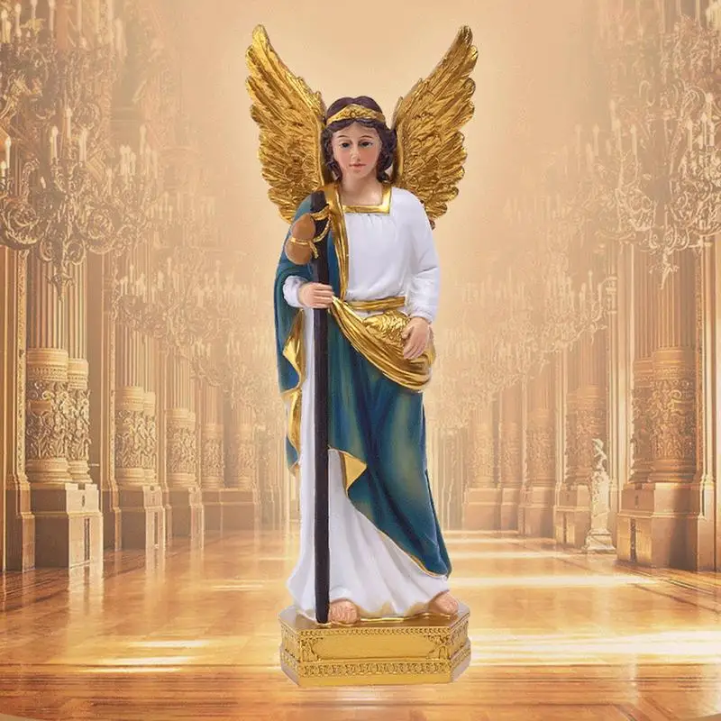 Archangel Saint Raphael Statue Festival Supply Christmas Figurine Angel Table Decor Resin For Tv Cabinets Bedside Tables Bookshe