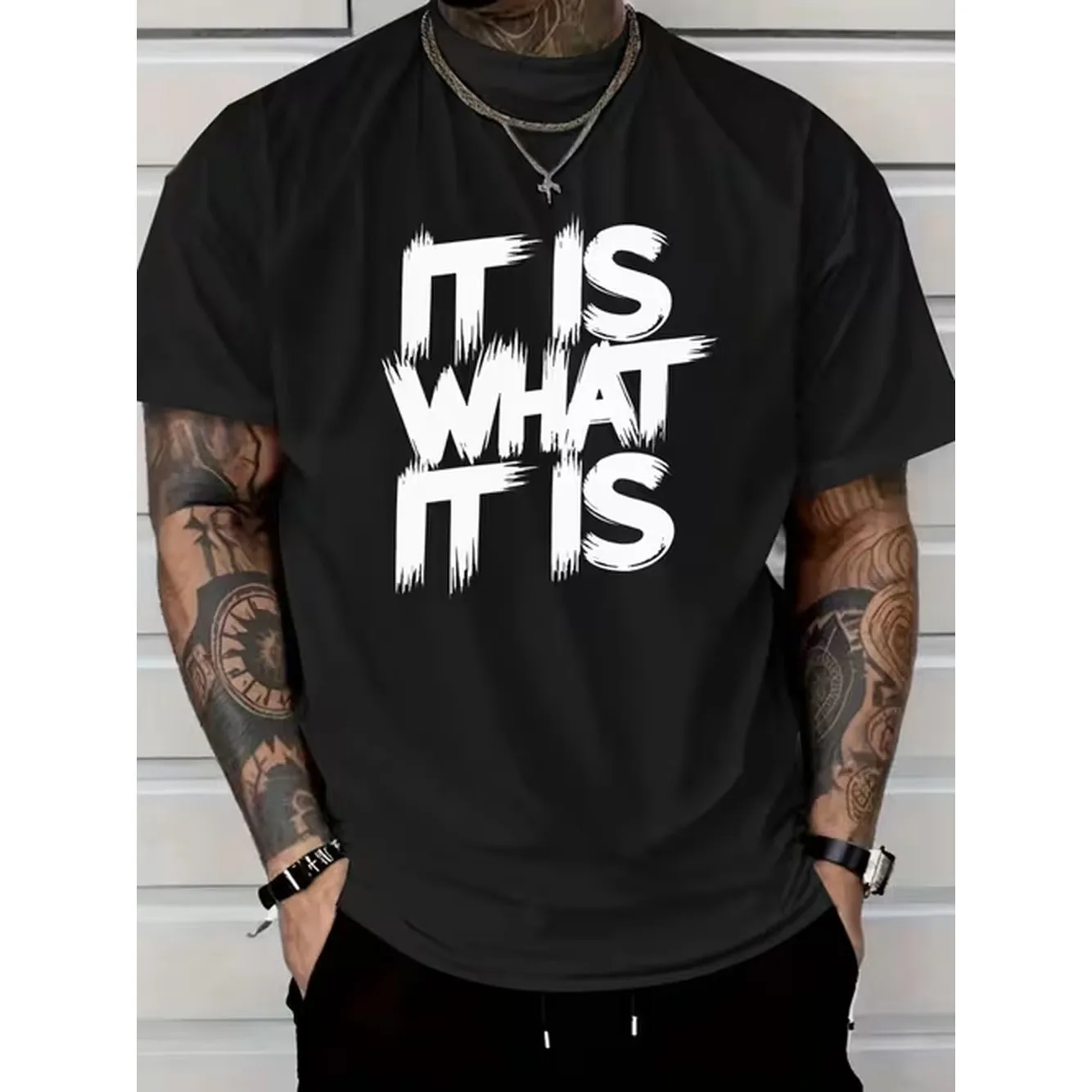 Mens Red Pattern T Shirt Casual Short Sleeve Round Neck Statement Print Comfortable Machine Washable Top Plus Size