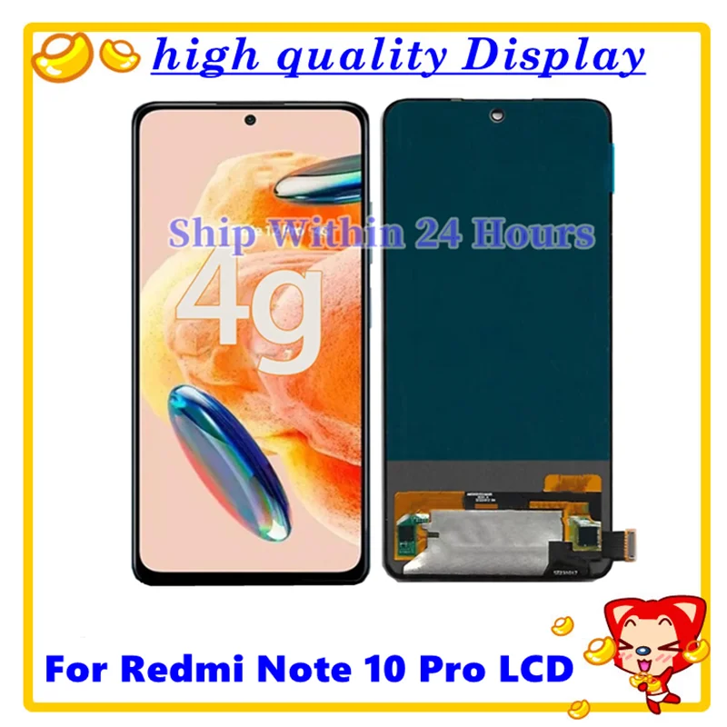 Tested 6.67''  For Xiaomi Redmi Note 10 Pro LCD Display Touch Screen Digitizer Assembly For Redmi Note10 Pro M2101K6G M2101K6R