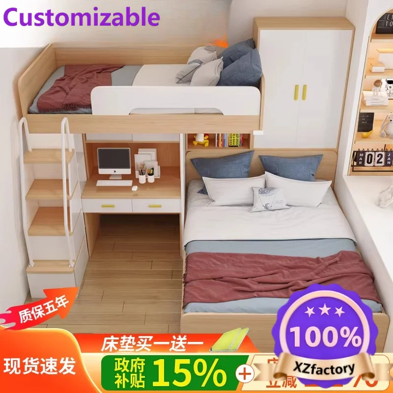 Cama litera personalizable, cama infantil funcional, escritorio, combinación integrada