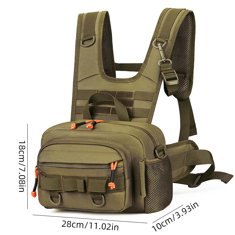 Men Chest Bag Tactical Fishing Backpack with Rod Holders Lure LUYA Vest Gear Storage Pack Molle Outdoor Hiking Funny Pouch view 3