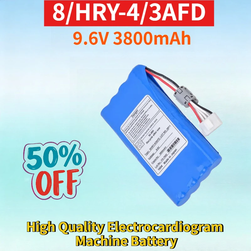 Newest 8/HRY-4/3AFD 9.6V 3800mAh NI-MH Rechargeable Battery Pack for FX-7402 High Quality Electrocardiogram Machine Battery