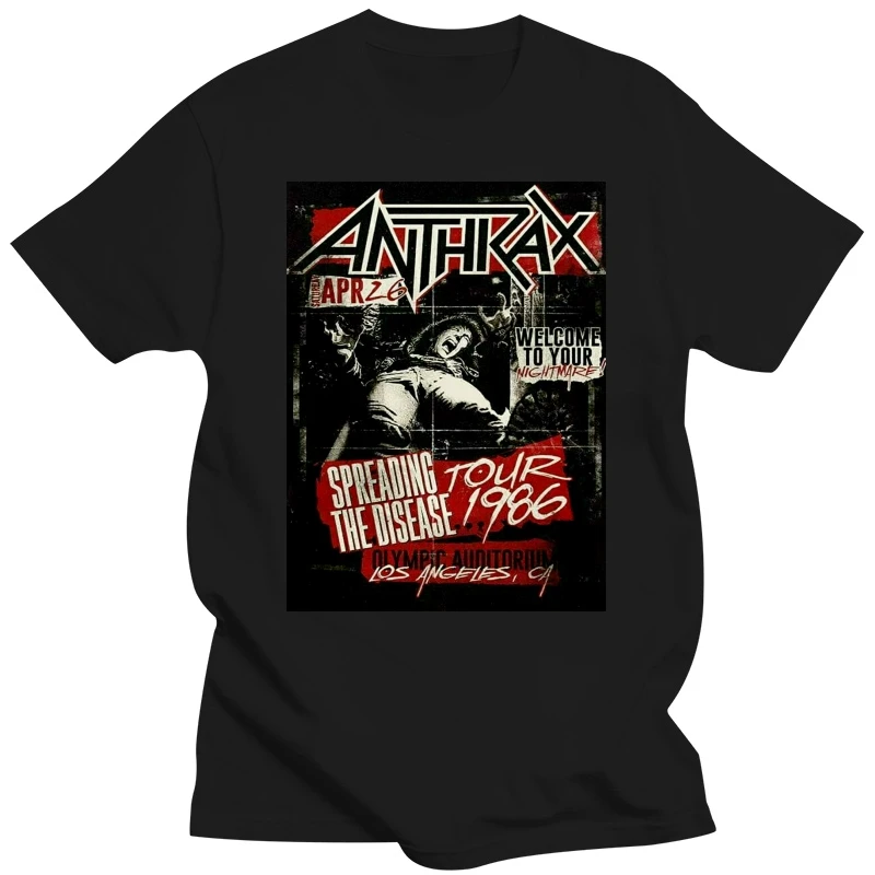 Anthrax Spreading The Disease Tour 2015 Black T Shirt New Official Merch For Male/boy Tshirt