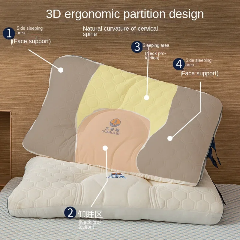 Latex Pillow Household Natural Rubber Cervical Pillow Spine to Help Sleep