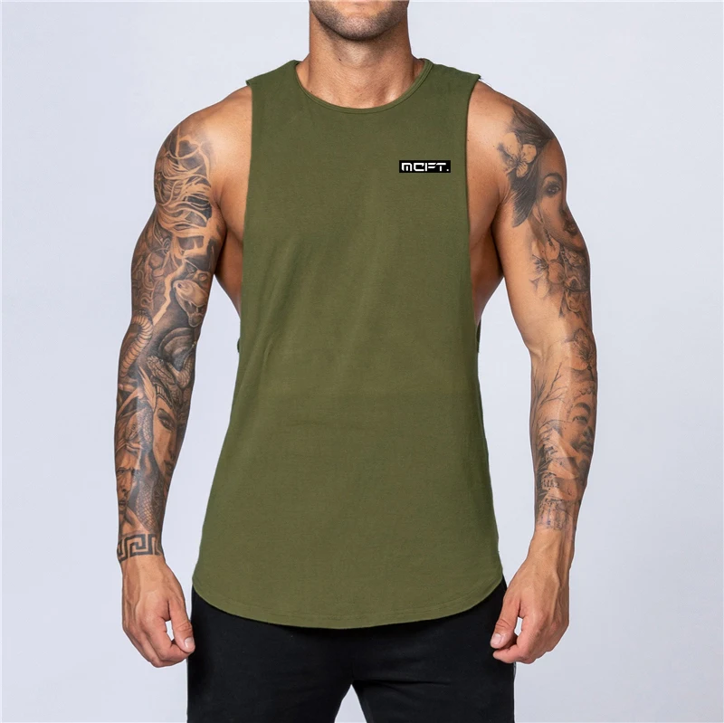 

New Fashion Cotton Sleeveless Shirts Men Casual Gym Bodybuilding Singlet Summer Workout Muscle Breathable Cool Feeling Tank Tops