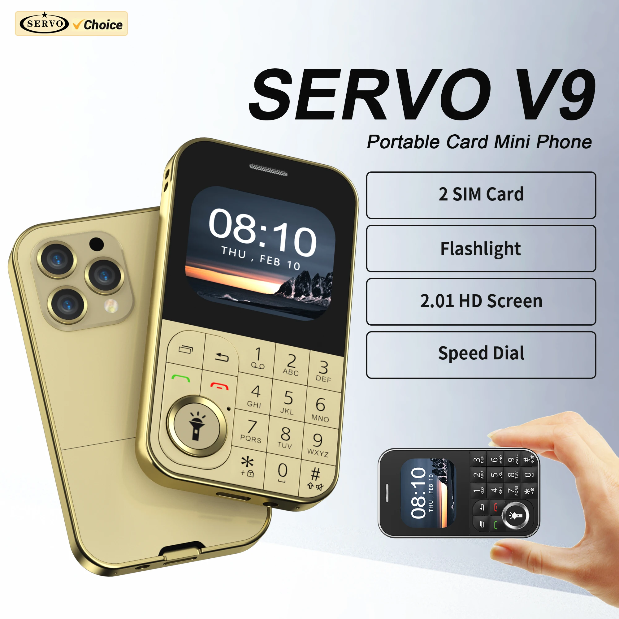 سيرفو V9 بطاقة نمط الهاتف المحمول 2G GSM ماجيك صوت القائمة السوداء سرعة الاتصال الهاتفي راديو FM MP3 المزدوج سيم زر الاستعداد الهواتف المحمولة الصغيرة