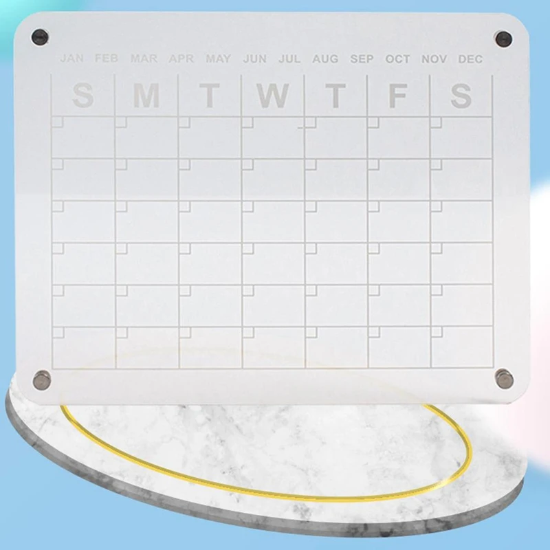 2Piece Magnetic Wet Wipe Erase Board For Fridge Calendar For Refrigerator Note Board Eraser Acrylic Clear 40X30cm