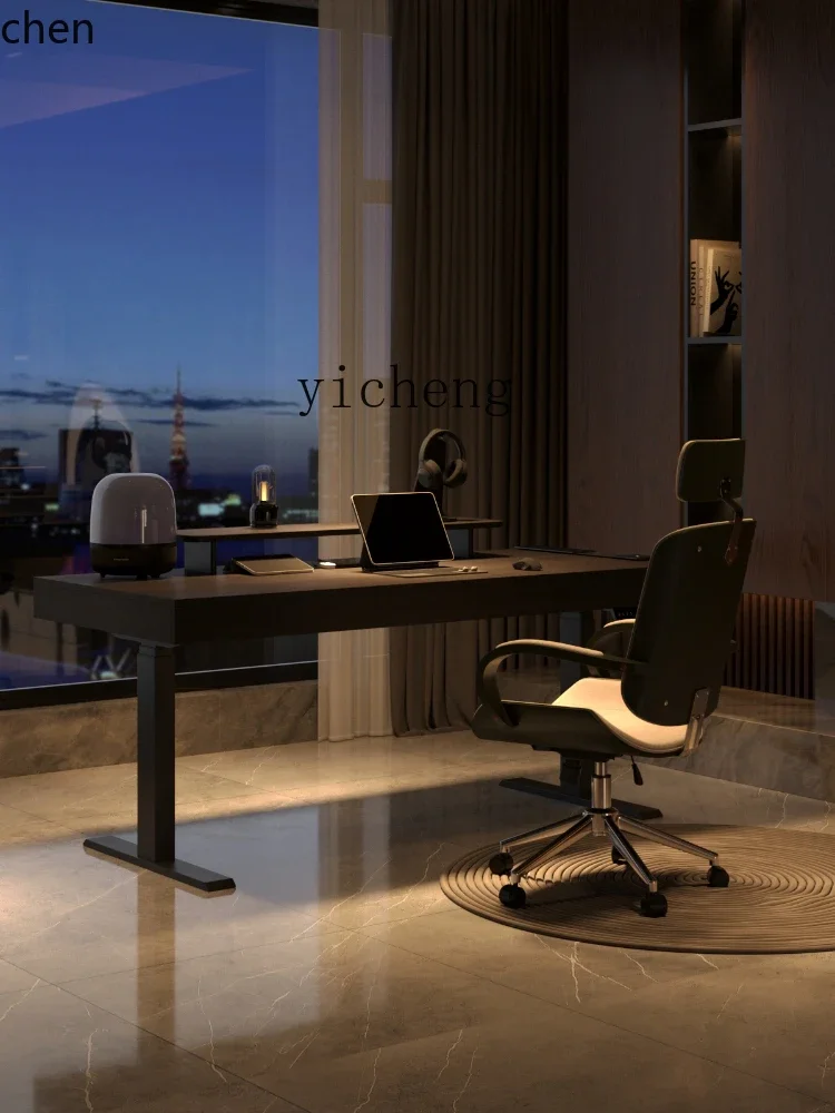 v1  Multifunctional Electric Lifting Desk Computer Desk Solid Wood Double Living Room Large Desk