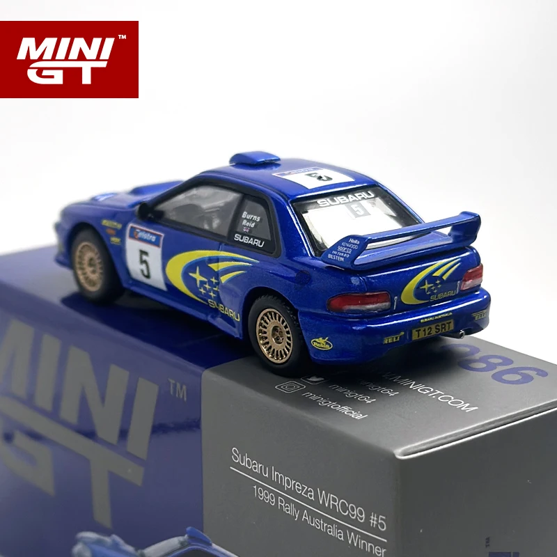 مينيت 1:64 سوبارو امبريزا WRC99 1999 فائز رالي أستراليا # 5 سيارة أستراليا الحصرية المصنوعة من سبيكة معدنية زرقاء موديل 986 #3