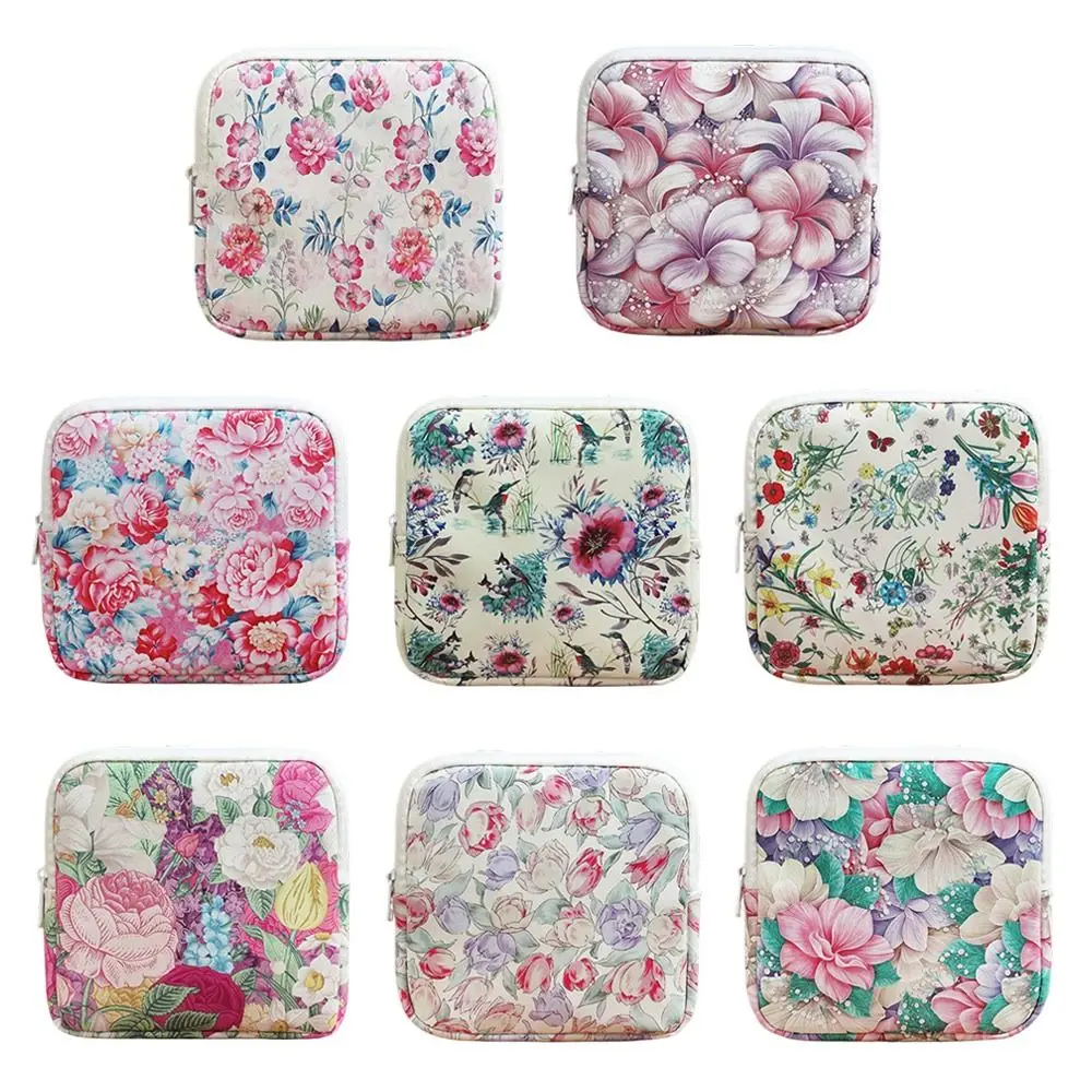 Portable Zipper Pouch Sanitary Pads Bag Large Capacity Multipurpose Cosmetic Bag Sundries Storage Pouch for Women Girls