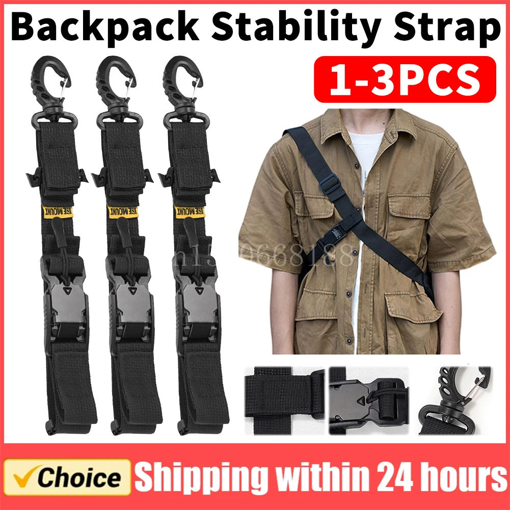 1-3Pcs Three Point Auxiliary Fixed Shoulder Bag Anti Slip Strap Quick Detachable Backpack Stabilizer Strap for Sling Packs