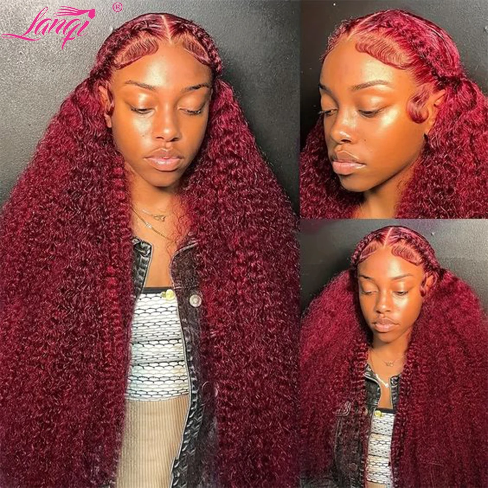 Burgundy Deep Wave Frontal Wig Human Hair 99J Red Colored 13x4 Hd Lace Front  Wig Human Hair Lace Frontal Wig Brazilian Remy Wig