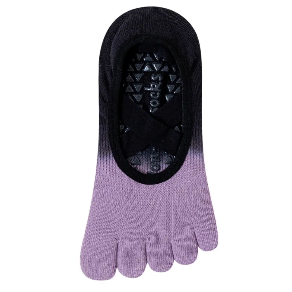 Anti-Slip Sports Five Finger Socks Split-toed Breathable Women Yoga Socks Gradient Color Low-Cut Yoga Short Hosiery Ballet