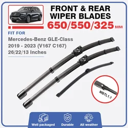 Front / Rear Wiper Blades For Mercedes Benz GLE Class W167 V167 2019 2020 2021 2022 2023 Windscreen Windshield Car Accessories