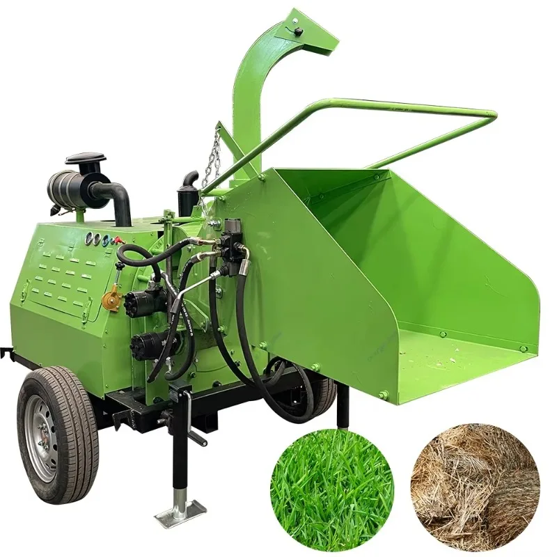 Trituratore di Rami e Legno da Giardino/Cippatrice Mobile per Tronchi e Rami