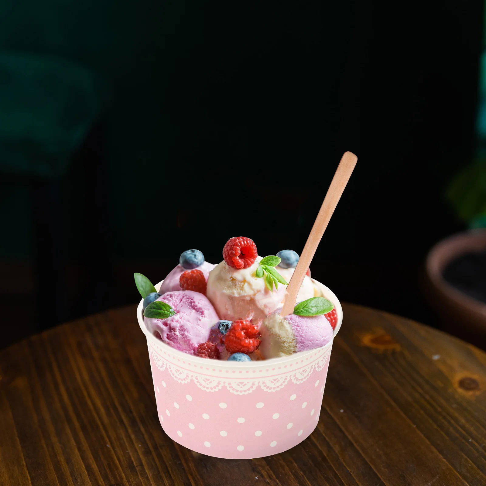 

50Pcs Ice Cream Paper Cups Disposable Paper Dessert Bowls Party Supplies Yogurt Bowl Jelly Pudding Container Ice Cream Bowl