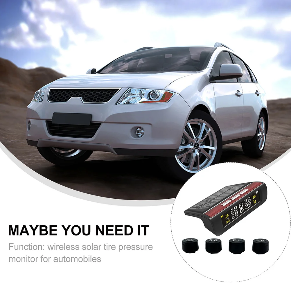 

Solar Powered Universal Tire Pressure Monitor Real-Time For Car Auto Detection High-Definition Screen