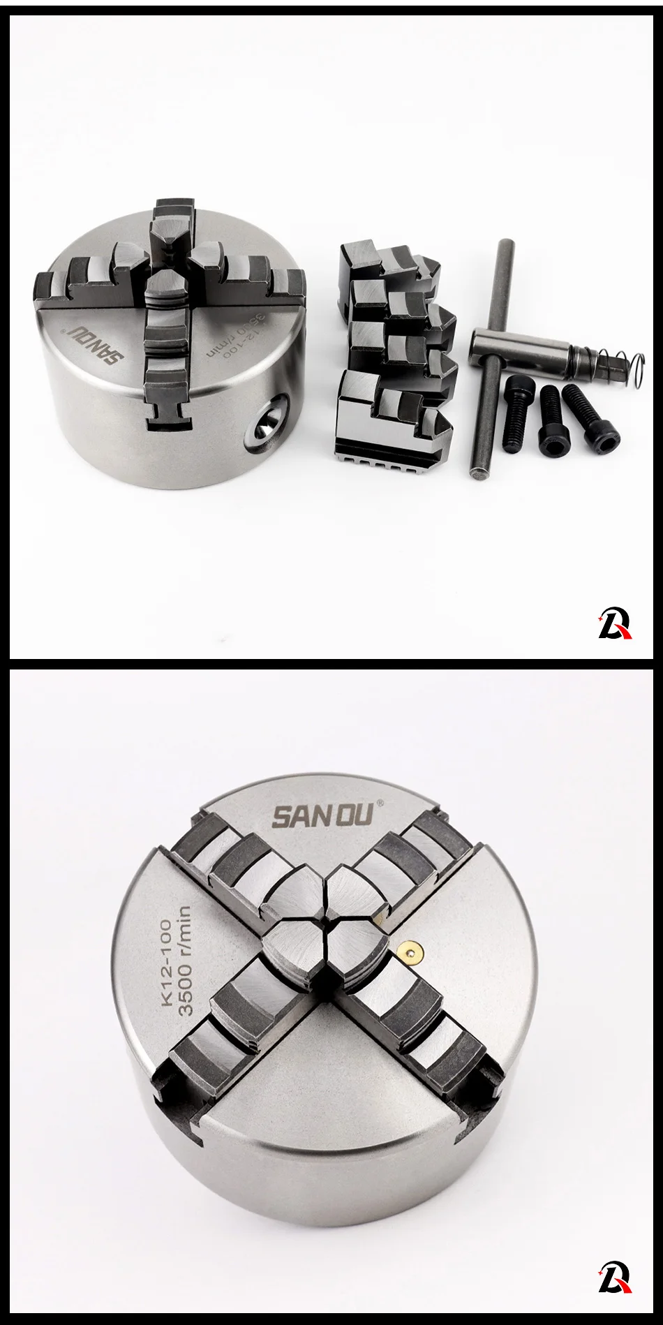 K12-100 4-Backen-selbstzentrierende 100 mm (3,94 Fuß) Drehmaschine, manuelles Scrollfutter für Mini-Mechanik-Drehmaschine für die Holzbearbeitung – Detail 2
