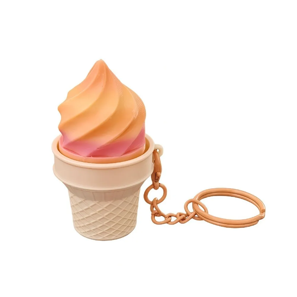3D Printed Ice Cream Clicker Keychain Simulation Push Pop Ice Cream Clicker Plastic Mini Figurine Button Decompression Tactile