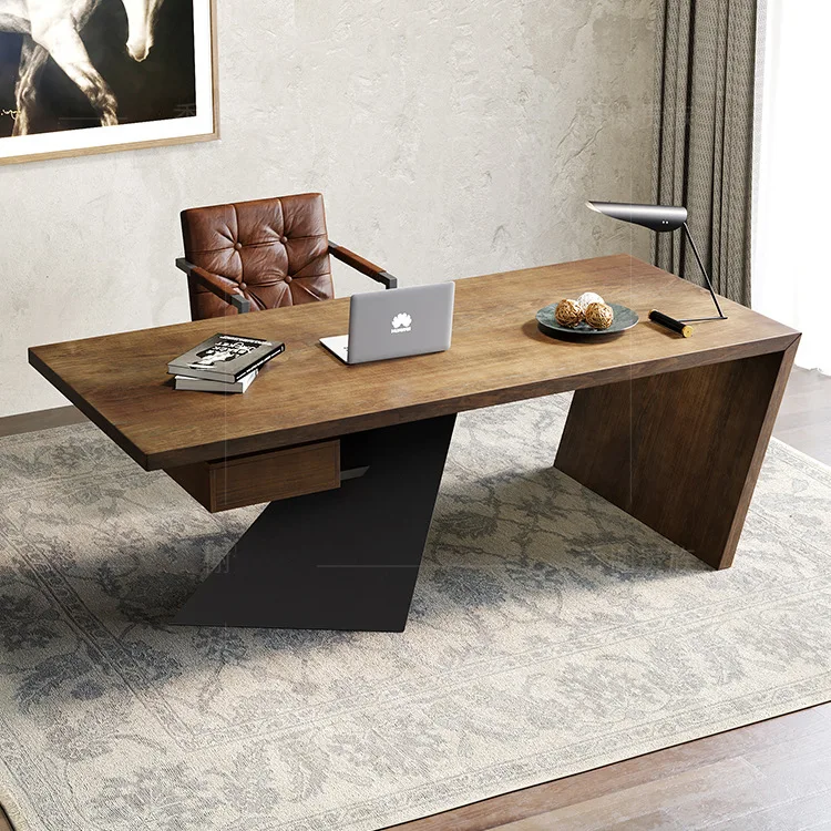 Nordic personality creative solid wood workdesk manager bossdesk industrial style single learningdesk sub computerdesk