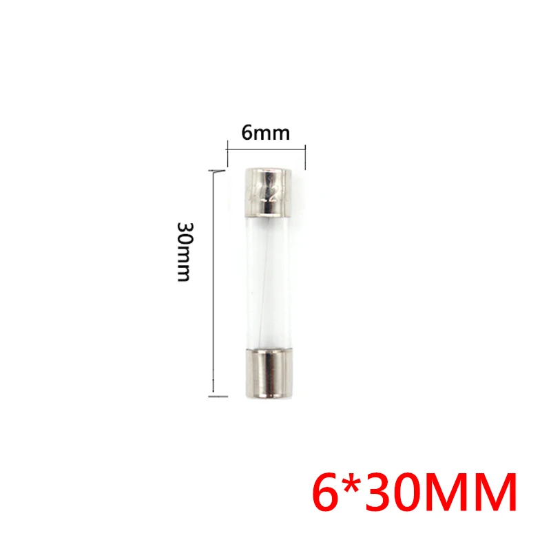 【10PCS】One Sell 5*20mm 6*30mm Fast Blow Glass Tube Fuses 5x20 6x30 mm 250V 0.5 1 2 3 4 5 6 8 10 15 20 25 30 A AMP Fuse