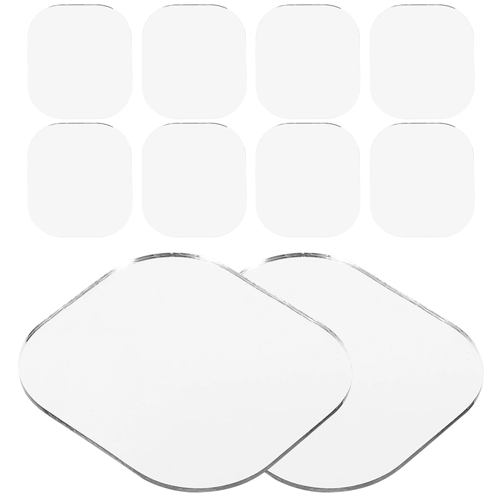 10Pcs Small Glass Mirror Sheets Craft Mirrors for DIY Makeup Projects Lightweight Glass Makeup Mirror Small Mirrors