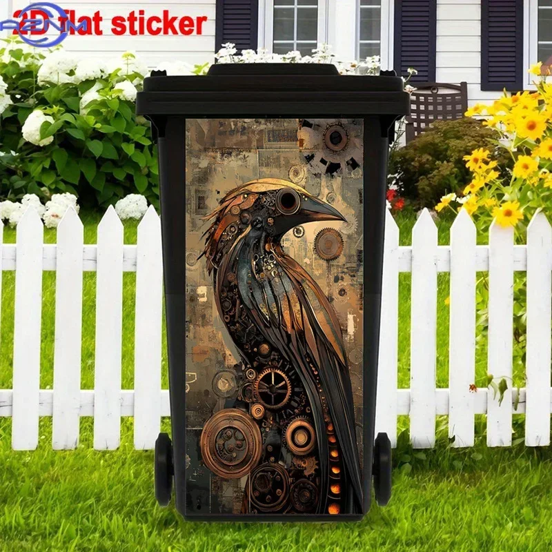 Home Garbage Bin 2D Printed Pattern Decal Attractive Ornament for Surface Restyle