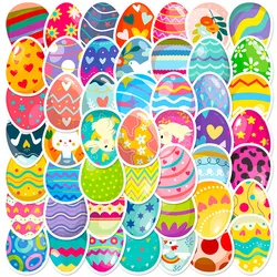 50pcs Easter Egg Children's Party Stickers Cute Cartoon Easter Egg Rabbit Element Arrangement Party Stickers Holiday Sticker