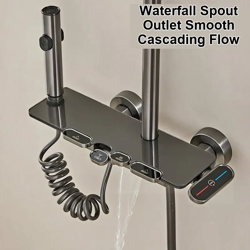 Four-speed Piano Shower Set, Household Bathroom, Hotel Pressurized Rain Nozzle