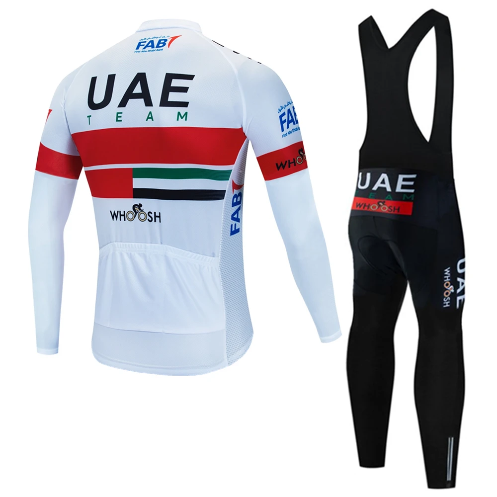 2024 UAE Autumn Long Sleeve Cycling Jersey Set Bike Suit 19D Gel Pad Clothing Suit MTB Bike Road Pants Bicycle Bib Ropa Ciclismo