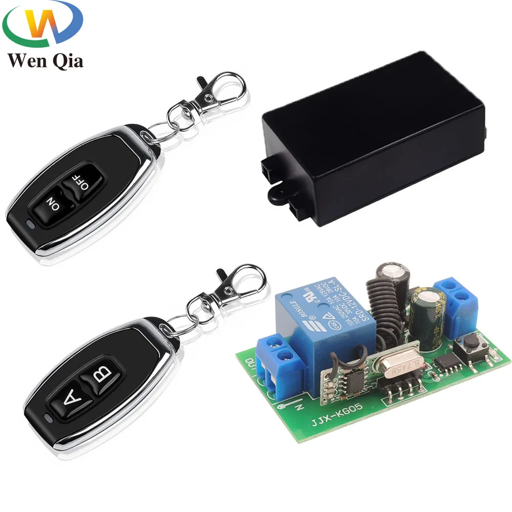 220V Wireless Switch 433MHz Light Remote Control Switch 10A Relay Module Universal Transmitter KeyFob for Smart Home LED Fan DIY