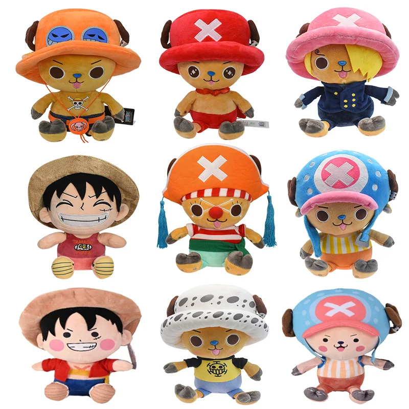 Figura de Anime de una pieza, muñeco de peluche de Tony Chopper Luffy Karoo, juguete de decoración de habitación para niños, regalos de vacaciones, 25CM