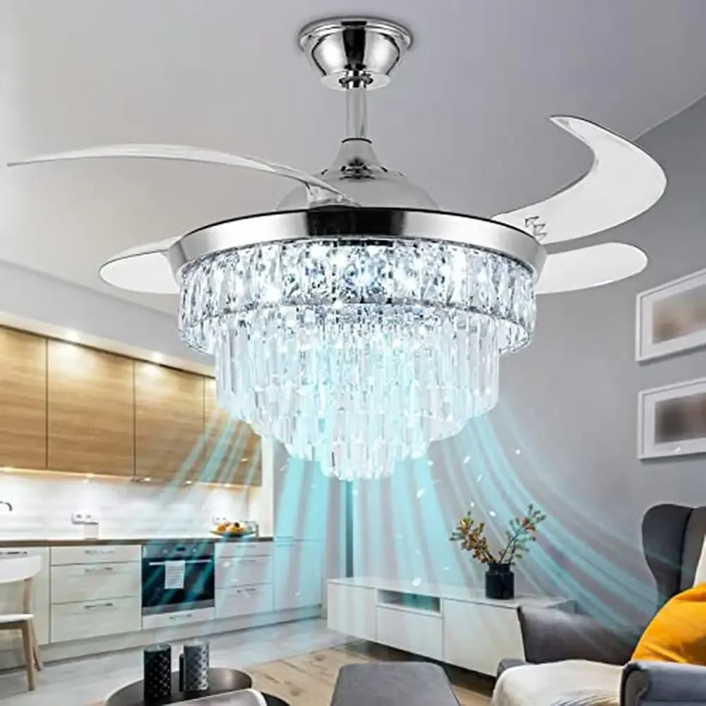 Dimmable Crystal Ceiling Fan 42