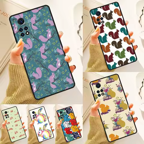 Colorful Squirrels Case For Samsung Galaxy S24 Plus S23 S20 S21FE Lite S22 Ultra Note 20 S8 S9 S10 Phone Coque