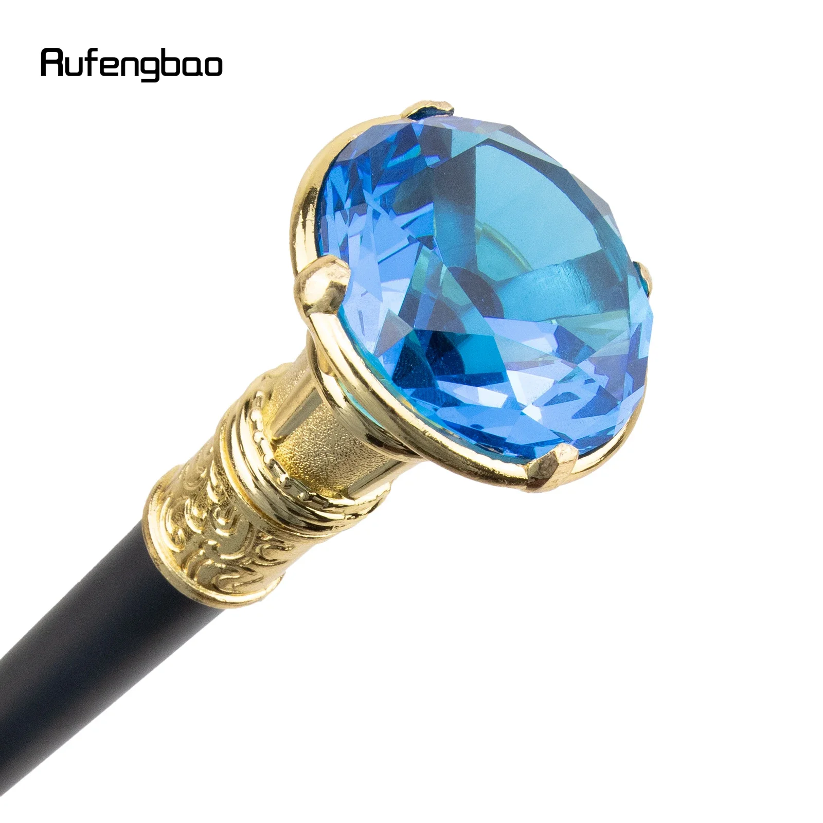 Blue Diamond Type Golden Walking Cane  Decorative Stick Cane For Halloween For Cosplay And Parties, For Cosplay & Party