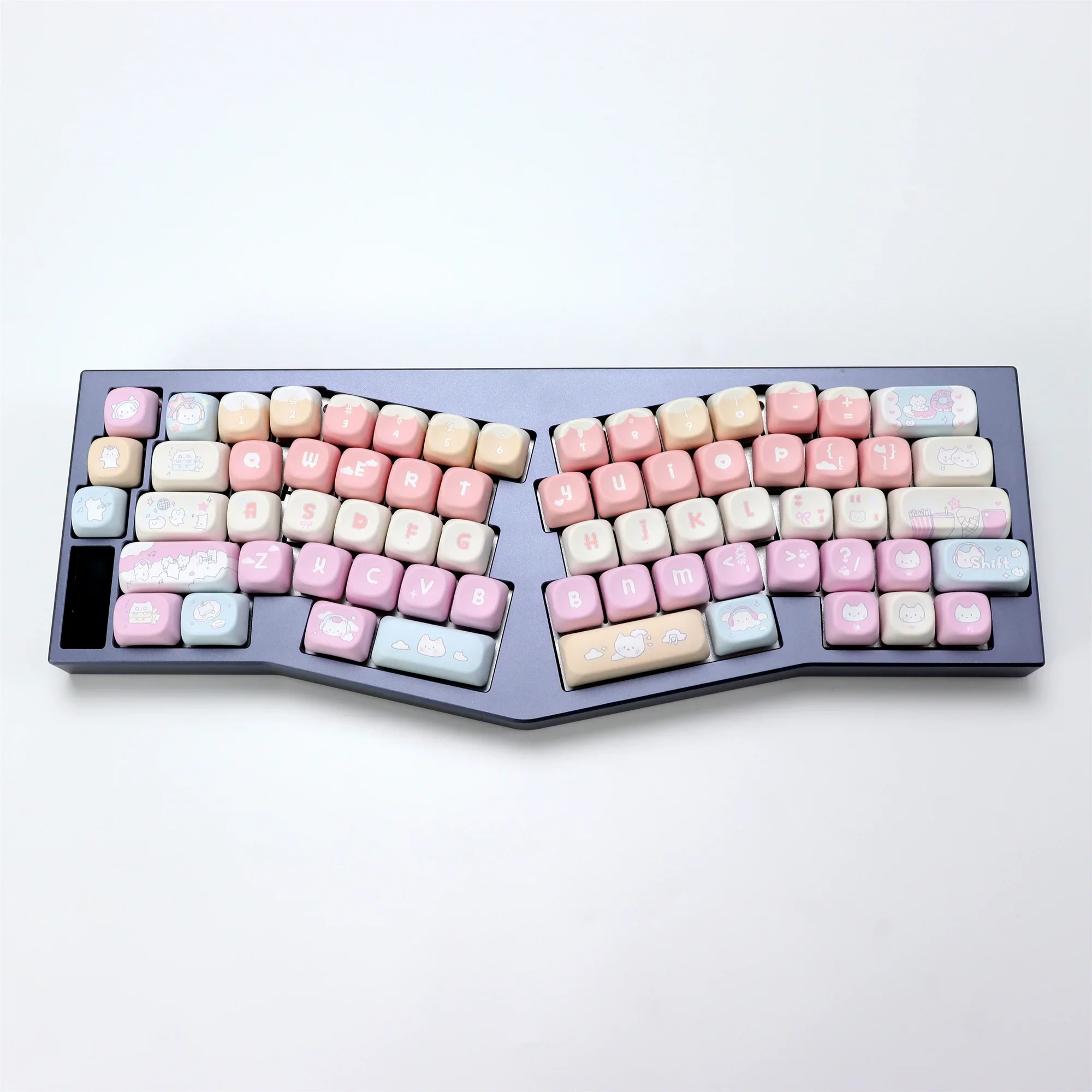 KBDiy 133 Keys PBT Mechanical Keyboard Keycaps Set KOA Profile Rock Cat Keycap Custom for MX Switches Crush80 Raven68 Mad 60he