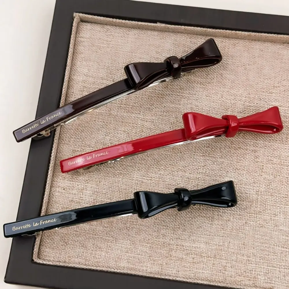 

High Quality Retro Bow Hair Clip Korean Style Slender Barrettes Spring Clip for Women