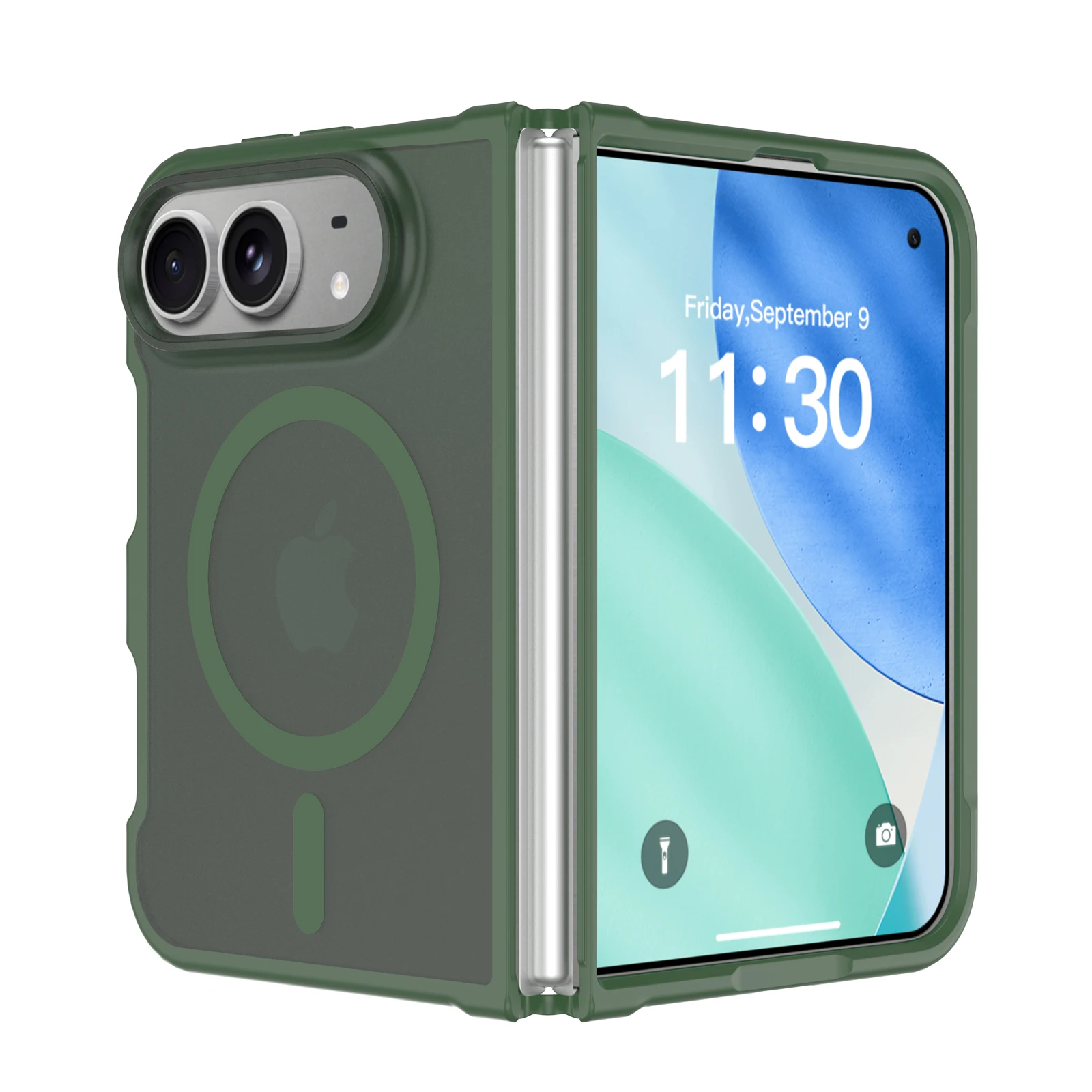 Für iPhone Duo Hülle Leistungsstarke Magnetische Saugkraft Hartschale TPU+PC Matt Anti-Sturz Handyhülle Transluzent Mattiert – Detail 6