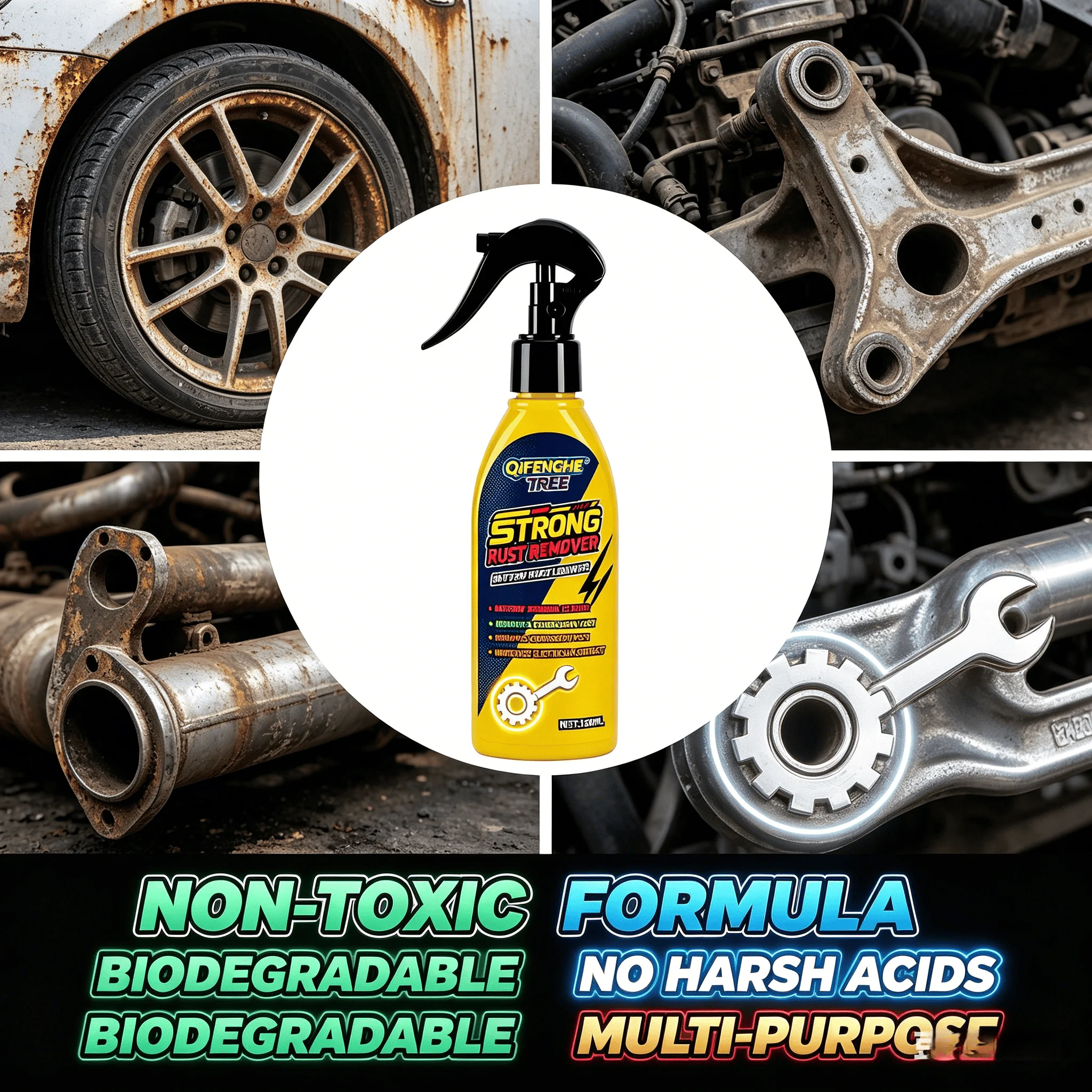 

QiFENGHE® Strong Rust Remover Car Detailing Spray Remove Rust and Iron Particles from Wheels Tools 150ml Auto