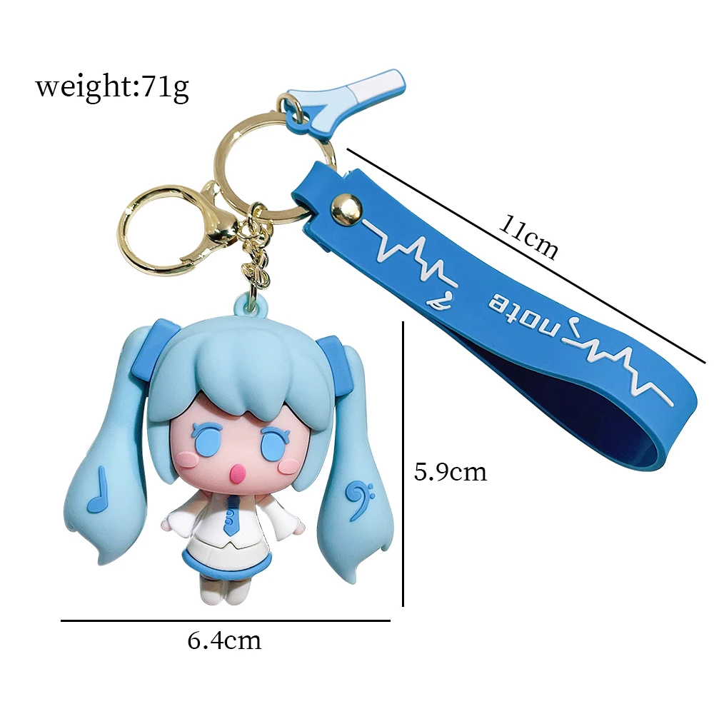 Hatsune Miku Sleutelhanger Anime Figuur 6Cm Pvc Sleutelhanger Ornamenten Geschenken Hanger Couplen Schattige Pop Autotas Sleutelhanger Verjaardagscadeau